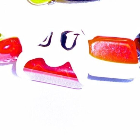 Primary Colors Art Glass Artisan chunk glass bead necklace Adjustable size - Picture 7 of 9